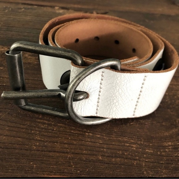 Diesel Leather Distressed White Belt - Picture 2 of 15